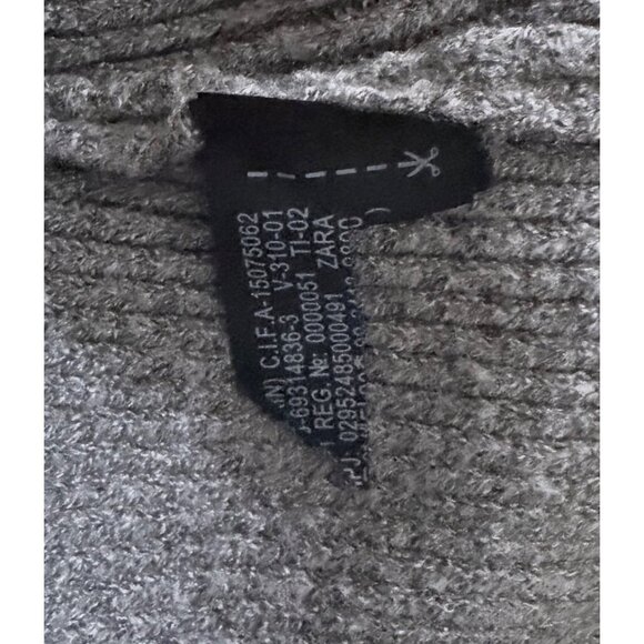 NWT Zara Knit Midi‎ Dress Womens S Gray Knitted Bodycon Ribbed Stretch - Picture 6 of 11